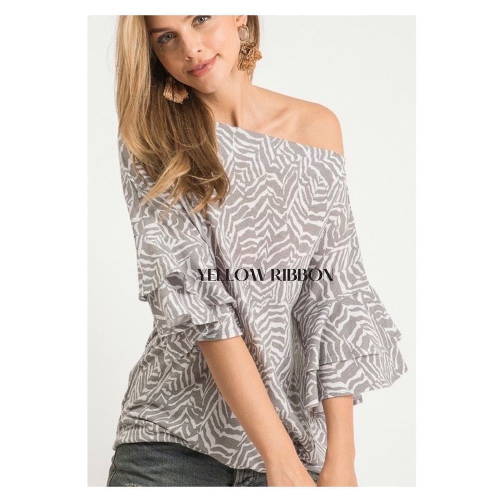 NEW Zebra Print Off the Shoulders Top